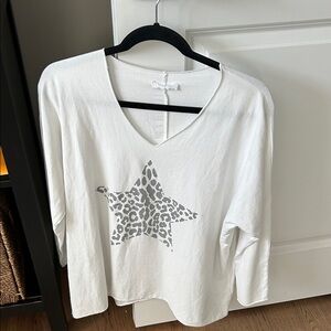 Leopard Star Print Long Sleeve Women's Top